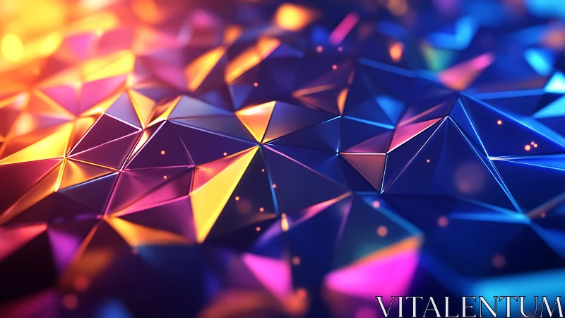 Glowing geometric prisms in a cozy neon color dance.