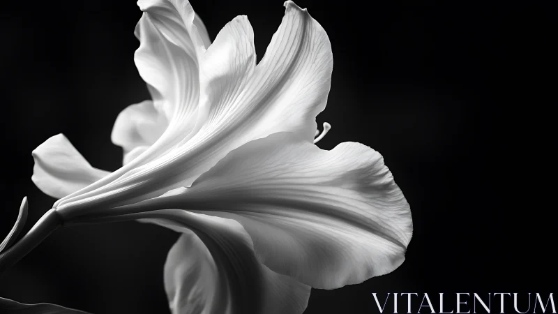 Ethereal White Iris Unfolds in Dramatic Light