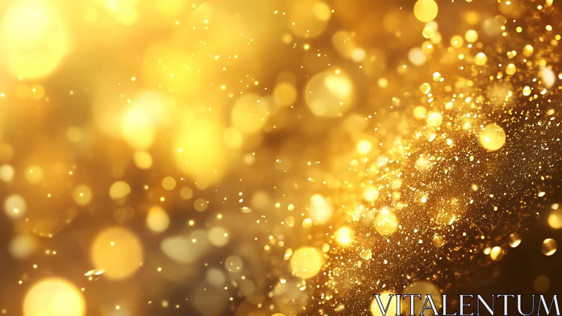Radiant golden glitter abstract background with glowing bokeh effect.