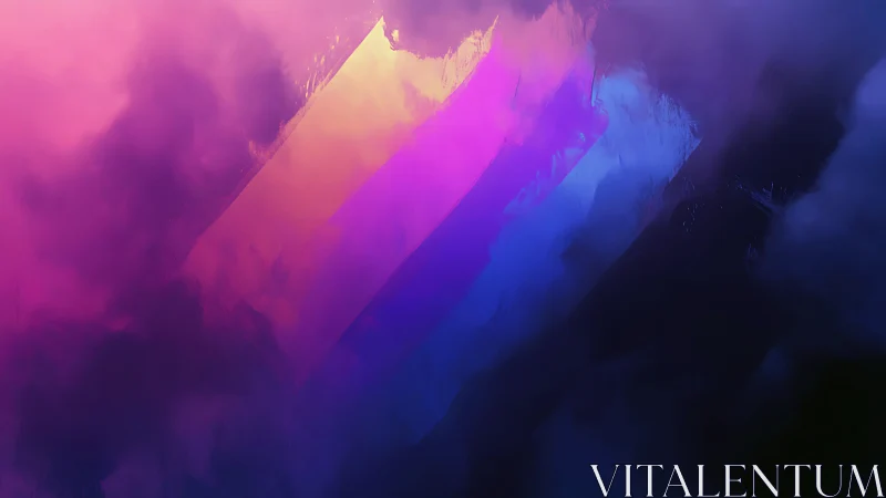 Prismatic nebula shard cuts through swirling violet clouds.