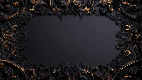 Ornate black and gold frame inviting your story inside.