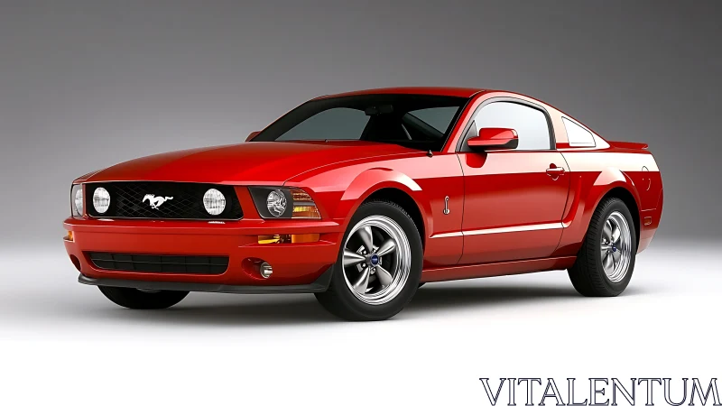 Red coupe in studio lighting with detailed body reflections.
