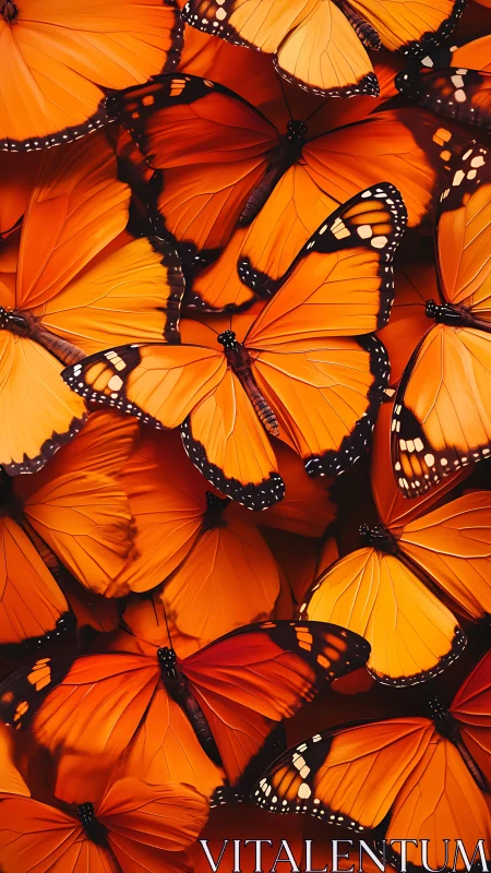 Monarch butterflies form a vivid tapestry of glowing orange wings