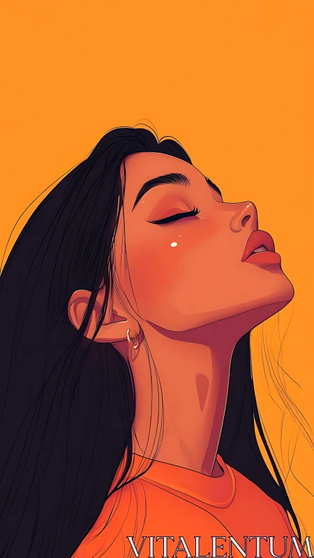 Profile portrait uses bold flat-color shading and clean vector lines