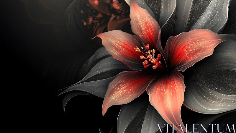 Luminous Ember Blossom Unfurling in Velvet Nightfall.