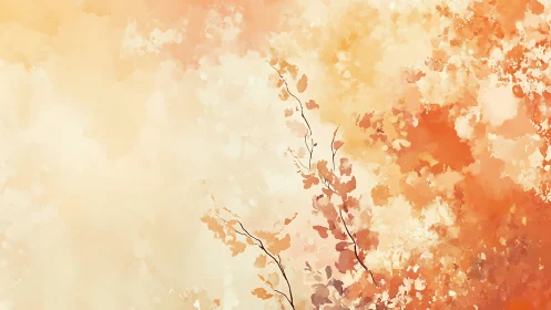 Autumn foliage study with high-key bokeh-like brush diffusion