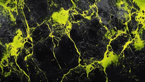 Neon fissures crawl like electric veins across cosmic tar