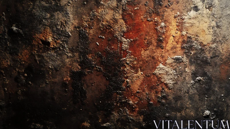 Close-up of Rusty Metal Surface with Textured Patina Finish.