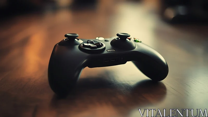 Xbox Wireless Controller rendered with focal depth and warm golden ambient lighting