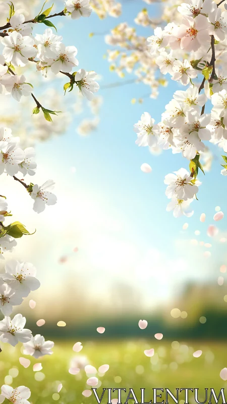 Spring Blossom Frame with Bokeh Depth.