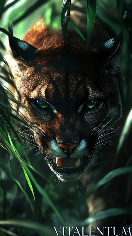 Emerald-Eyed Hunter: Nature's Fierce Green Gaze.