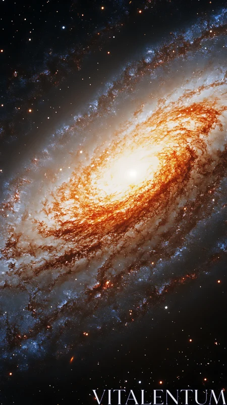 Spiral galaxy core with high-energy stellar accretion glow.