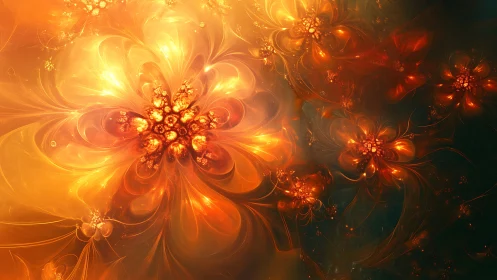 Fractal floral light structures form layered radial clusters