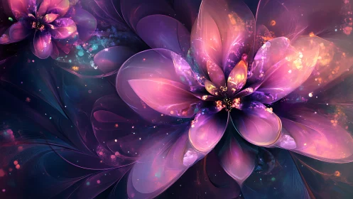 Fractal luminous blossom composition with radiant petal layering.