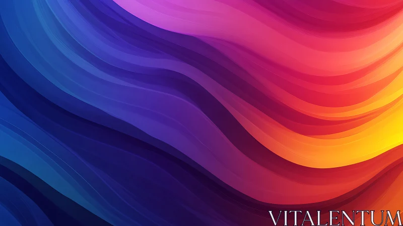 Vibrant multicolor curved wave layers in gradient motion.