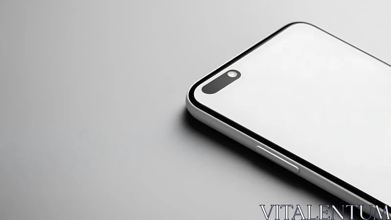 Minimalist white smartphone design with sleek camera module.