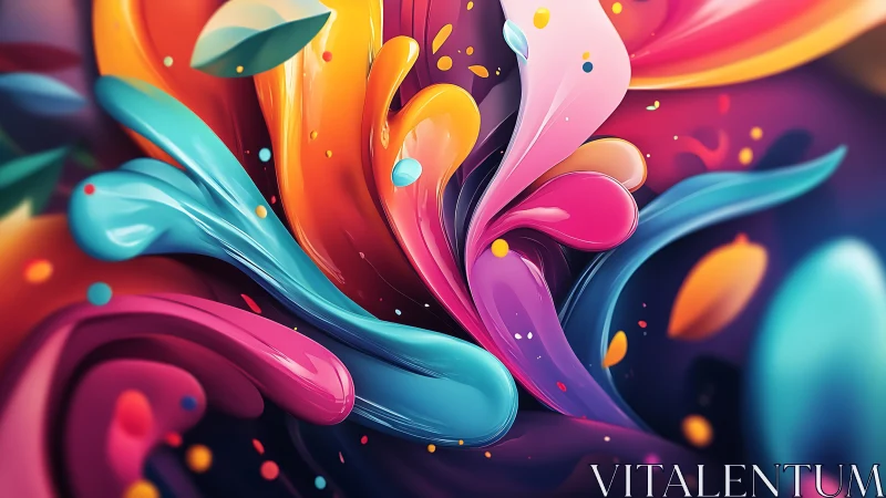 Vibrant liquid color swirls erupt in a dynamic abstract bloom