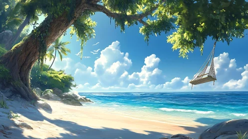 Tropical Haven: Hammock Swings Where Salt Air Meets Ancient Shade.