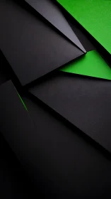 Sharp black panels frame bold neon green accents dynamically.
