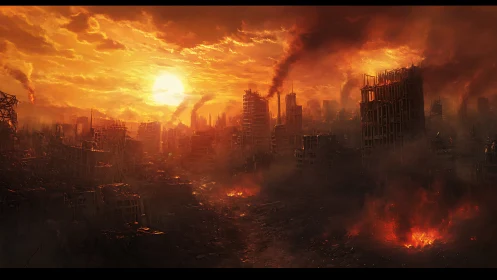 Embers of a broken city smolder beneath a bleeding sky