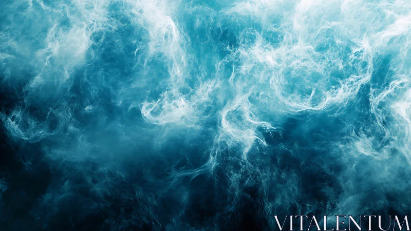 Dreamy swirling teal clouds with a calming ocean glow.