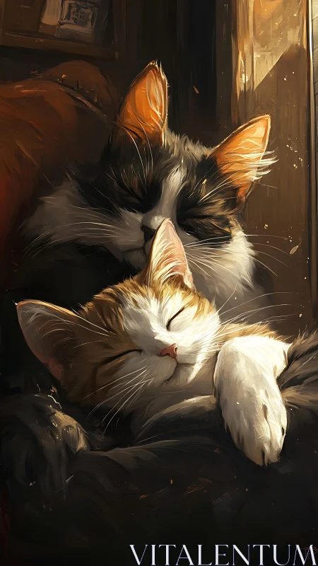 Two Cats in Interior Lighting Study.