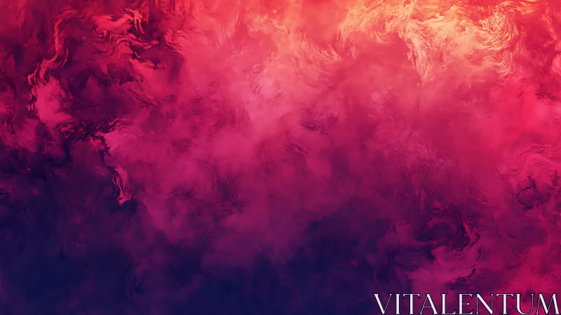 Digital painting of swirling magenta nebula gradient field.