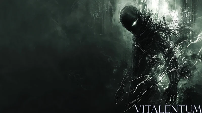 Shadowborn wraith ignites in electric monochrome fury.