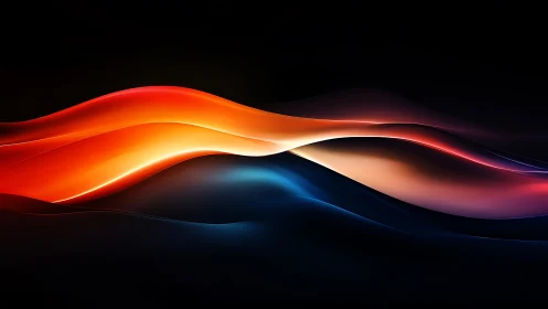 Luminous color waves flow across a deep black horizon