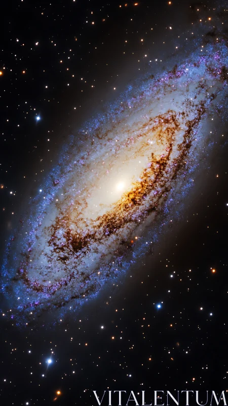 Starlit spiral galaxy twirls softly through velvet cosmic night