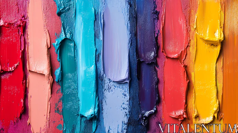 Bold rainbow paint strokes invite playful creative exploration