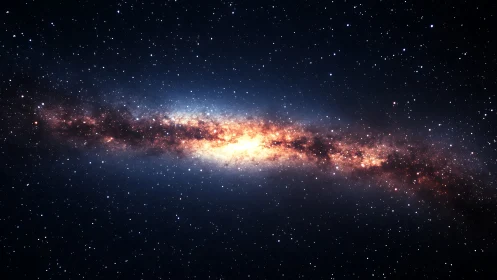 Stellar river of fire carving silence across deep space.