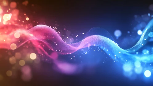 Color-swept quantum waves whisper through glittering night