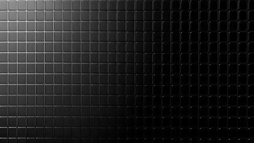 Grid-aligned glossy black tiles render with lateral light gradient