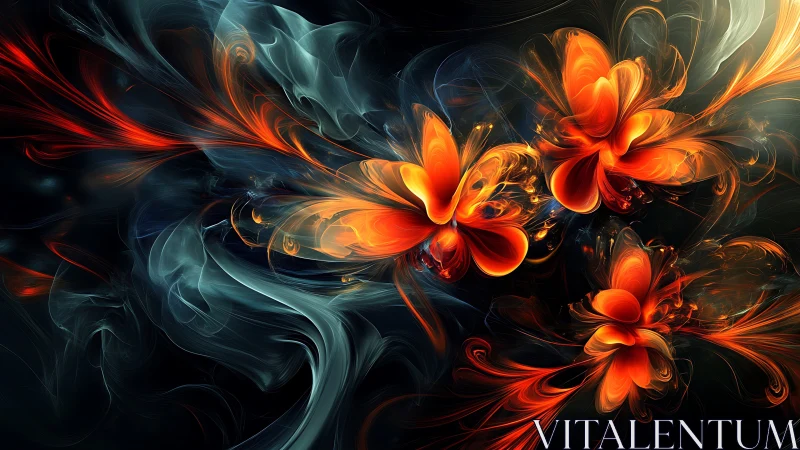 Flaming nebula blossoms twist into liquid light arabesques