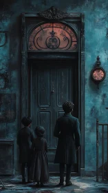 Nocturnal threshold study with three child silhouettes observed.