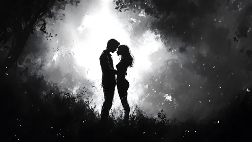 Two souls kindle beneath celestial awakening.