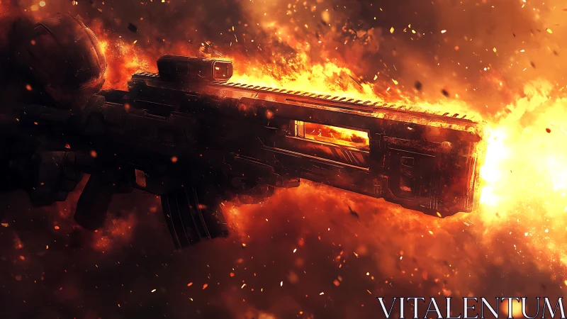Futuristic Rifle Ignites in Spectacular Flames