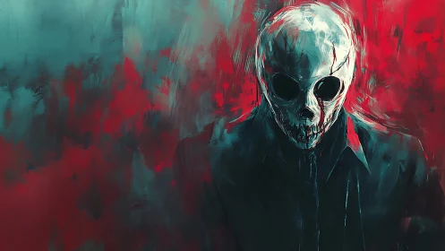 Skull-eyed drifter steps out from the turquoise bloodstorm