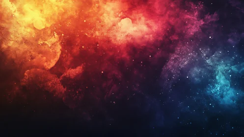 Colorful nebula cloud spans warm to cool spectrum gradients