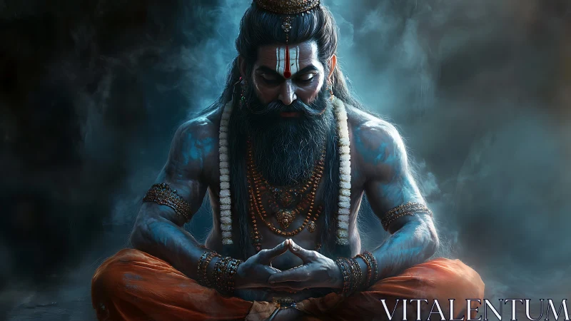 Storm-breasted sage folds thunder into silent meditation