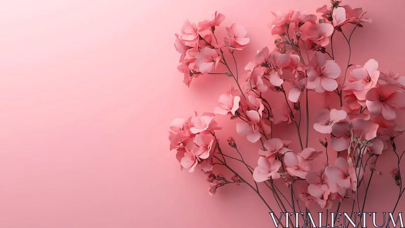 Pink Carnation Flowers Against Soft Monochromatic Background