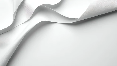 Curved white paper folds create minimal sculptural surface