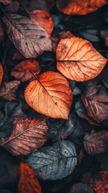 Copper leaves glow bravely against a sea of midnight blues