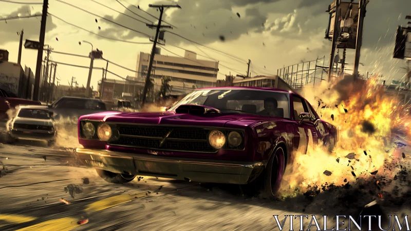Street outlaw muscle car slices through firestorm of chaos.