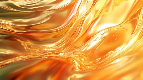 Golden liquid waves glow with soft light and gentle motion