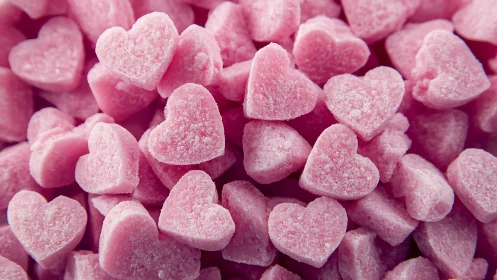 Crystalline Pink Hearts Dusted in Sugary Sweetness
