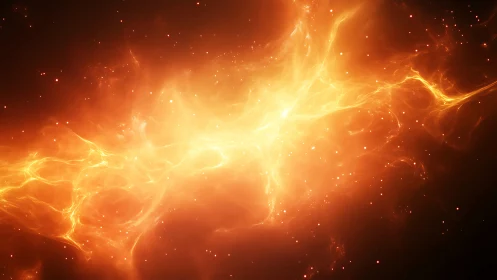 Flowing energy patterns with particle luminescence in warm spectrum