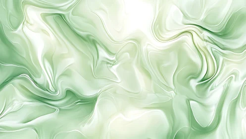 Soft jade fluid waves in luminous abstract gradient art.
