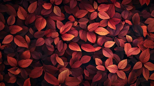 Crimson foliage tapestry with layered botanical symmetry.